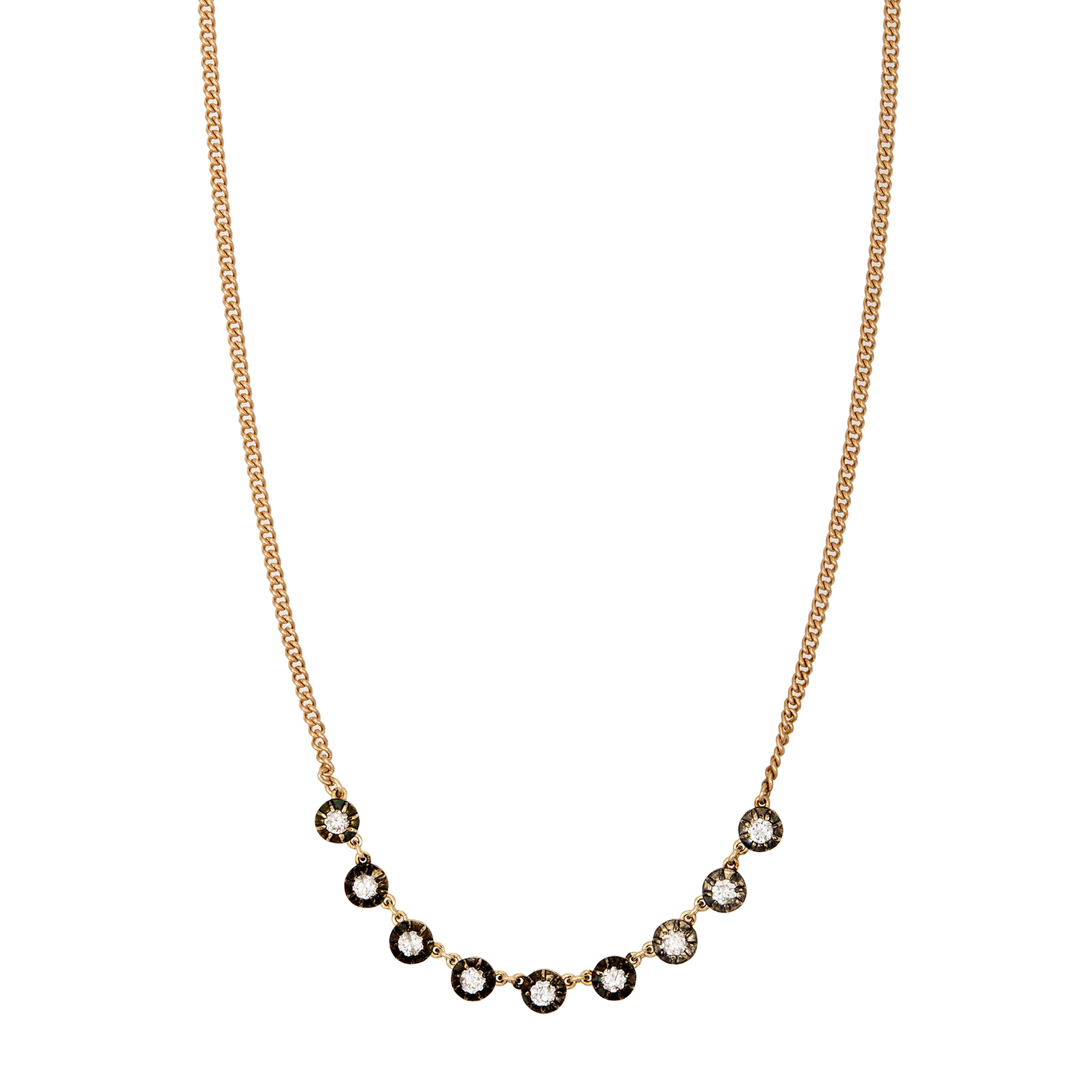 Zoë Chicco 14k Gold Diamond Bezel XS Curb Chain Necklace – ZOË CHICCO