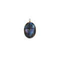 Carved Labradorite Scarab Charm