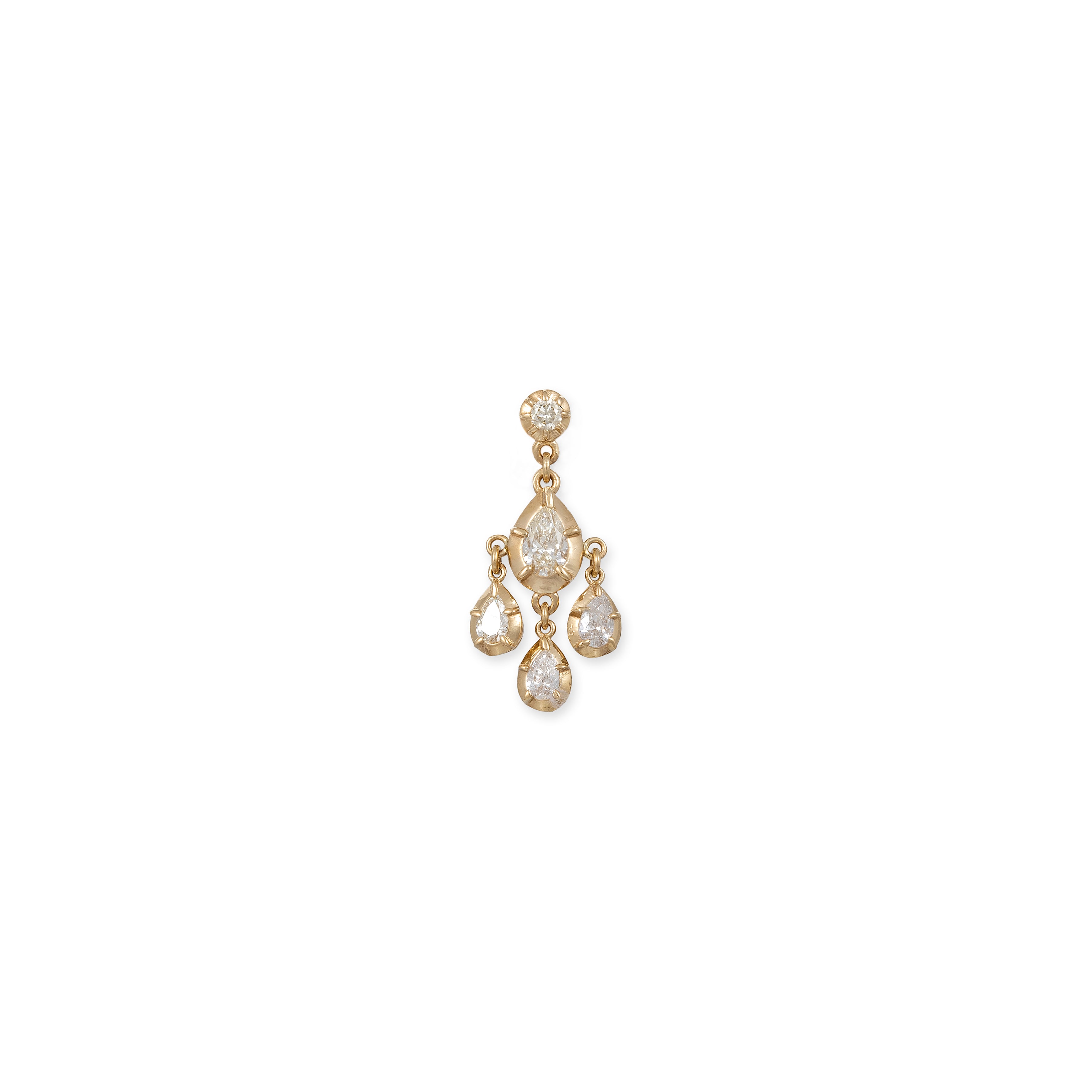 Round + 4 Graduated Teardrop Sophia Diamond Shaker Drop Stud