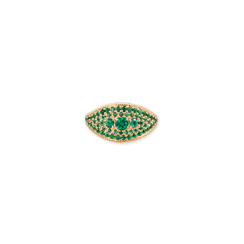 EMERALD PAVE FOOTBALL RING