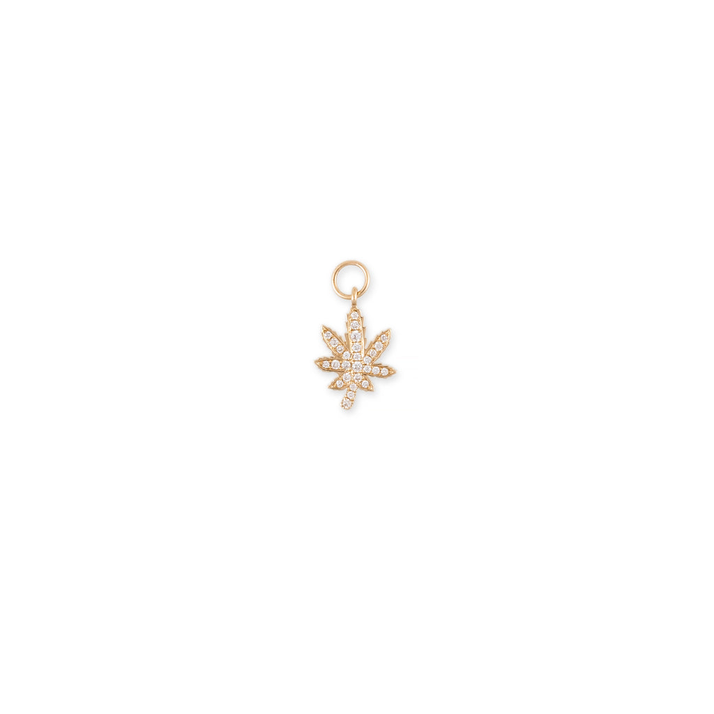Pave Diamond Sweet Leaf Charm