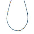 Gold Hexagon Beads + Blue Opal Beaded Necklace