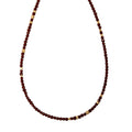 Gold Hexagon Beads + Red Jasper Beaded Necklace