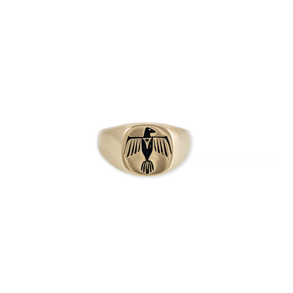 Large Thunderbird Crest Signet Ring