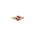Pave Pink Tourmaline Center Eye Ring