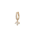 Marquise Diamond Blossom Drop Oval Pave Mini Hoop