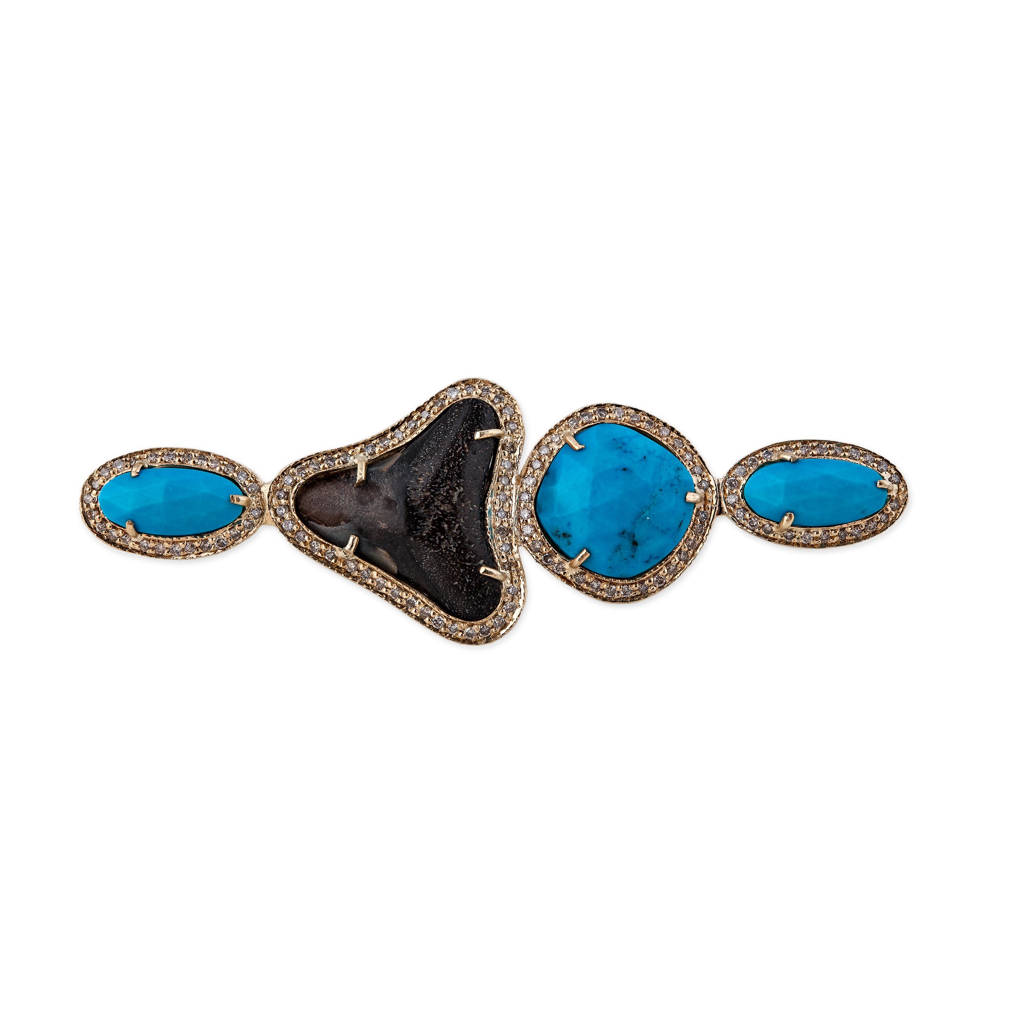 3 Turquoise Shark Tooth Knuckle Ring
