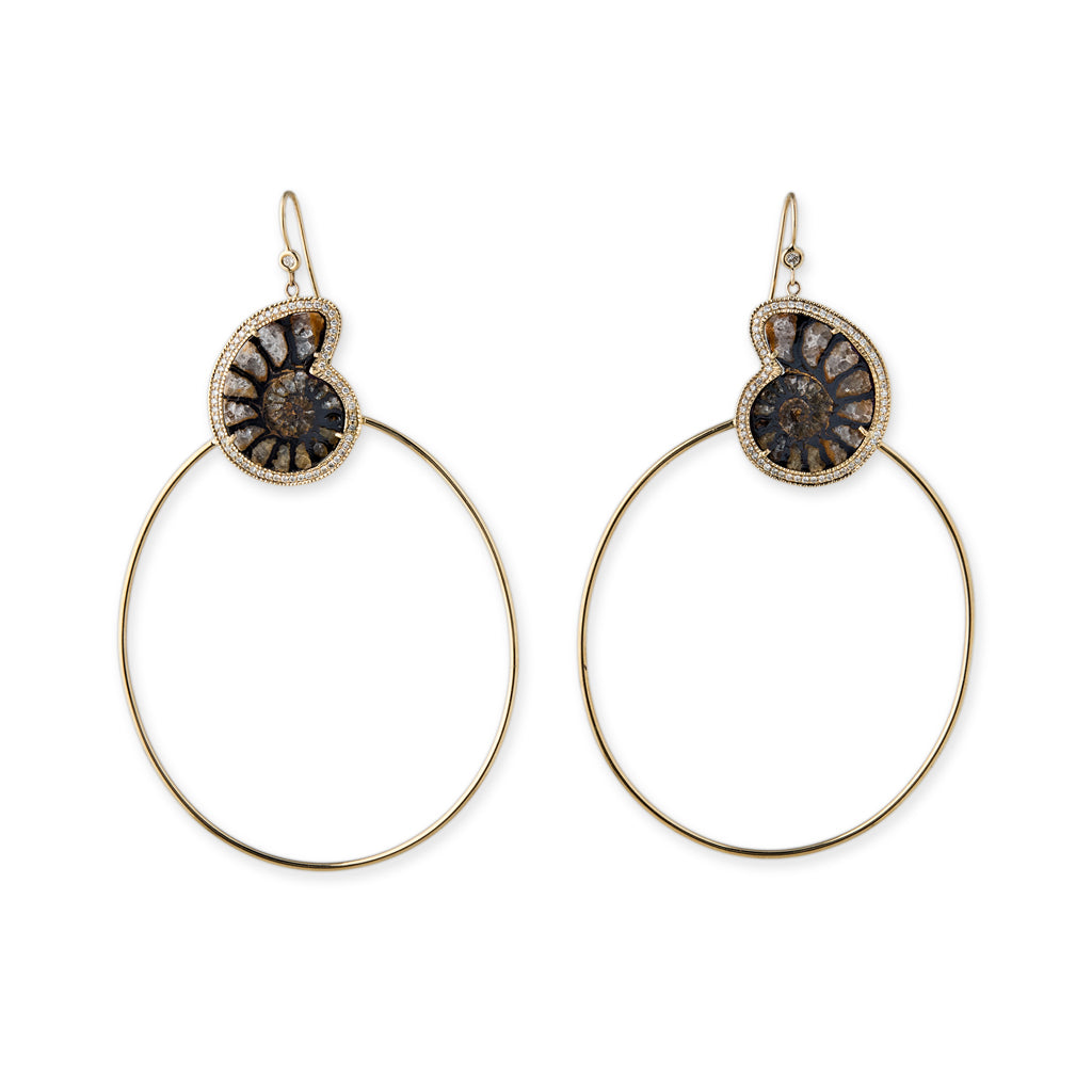 Pave + Ammonite Fossil Hoops