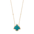 Pave Small Chrysocolla Thunderbird Necklace