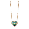Pavé Jasper Sunshine Inlay Heart Smooth Bar Necklace