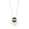 Chrysocolla Pave Diamond Dreamcatcher Necklace