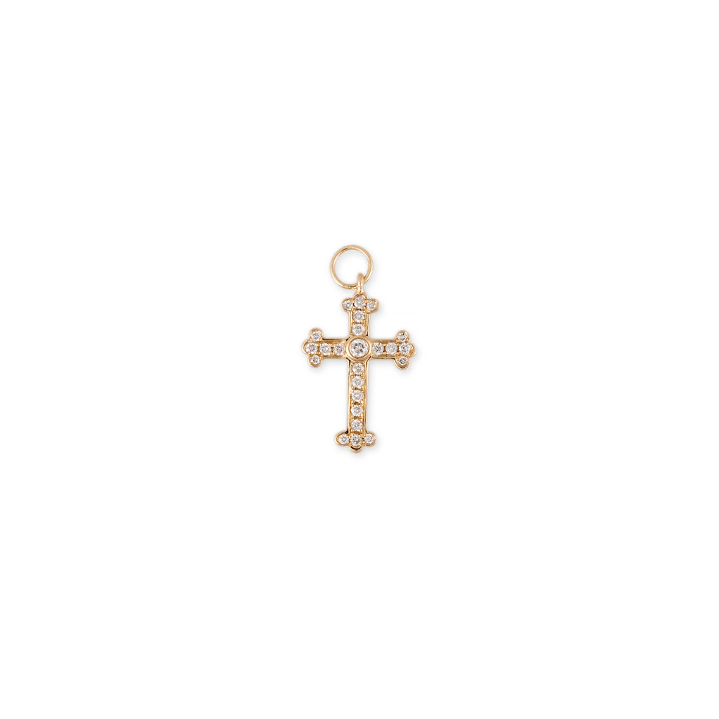 PAVE DIAMOND GOTHIC CROSS CHARM