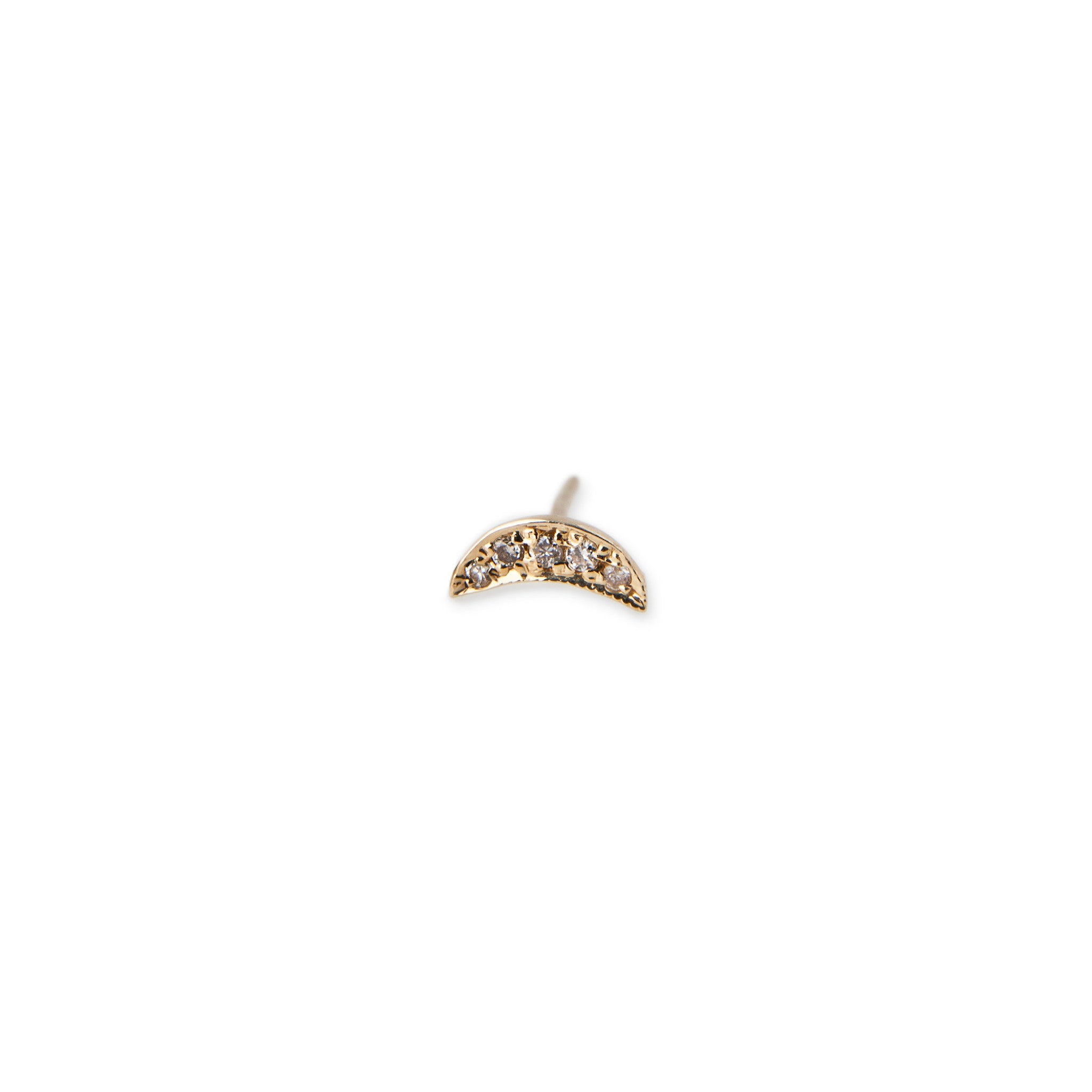 Pave Mini Moon Stud