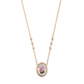 Hand Painted Pink Mushrooms on Mother of Pearl Necklace