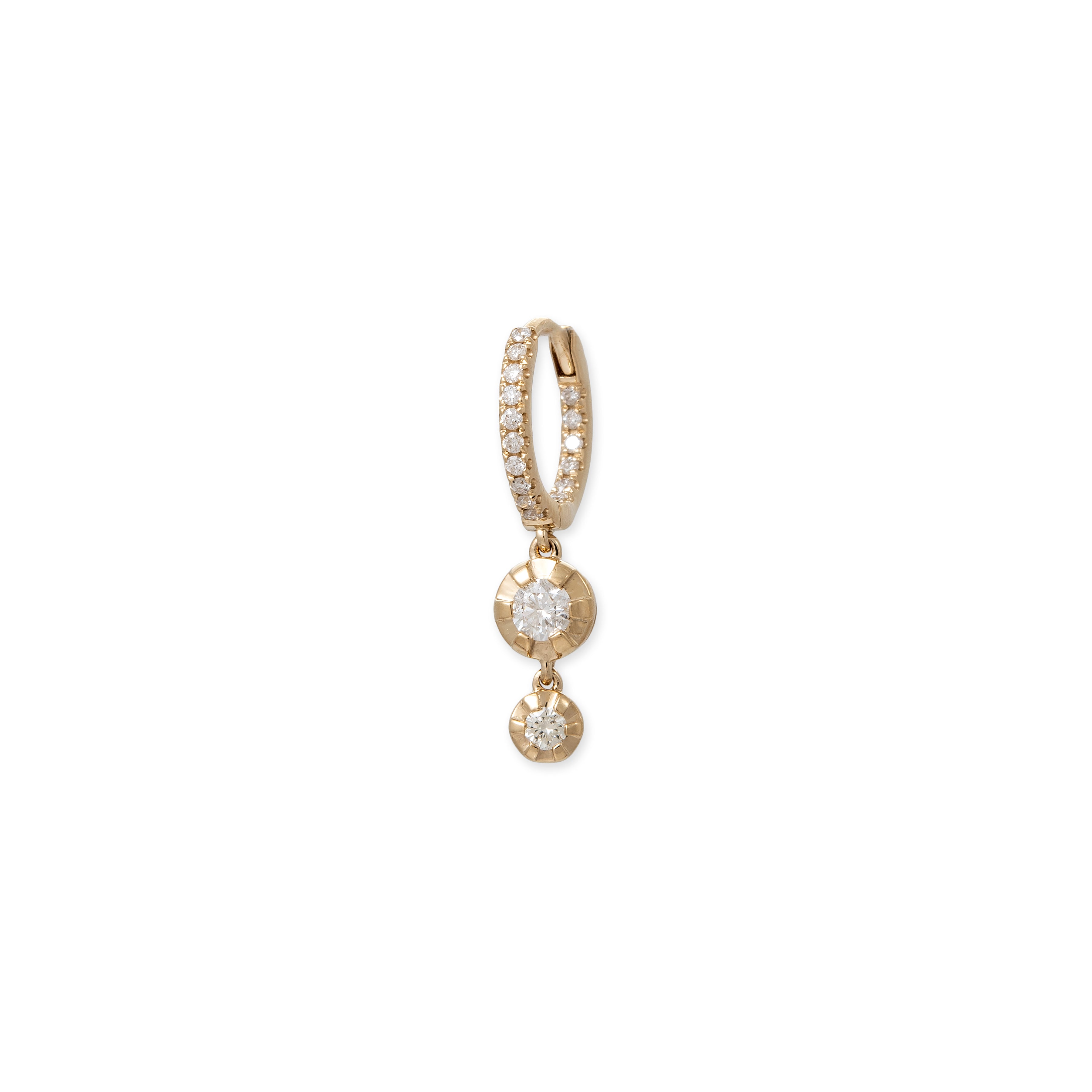 Graduated Round Sophia Diamond Drop Pave Mini Hoop