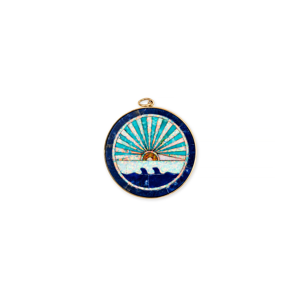 Round Opal Sunshine Inlay Charm