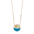 Round Opal Rays + Turquoise Waves Inlay Necklace