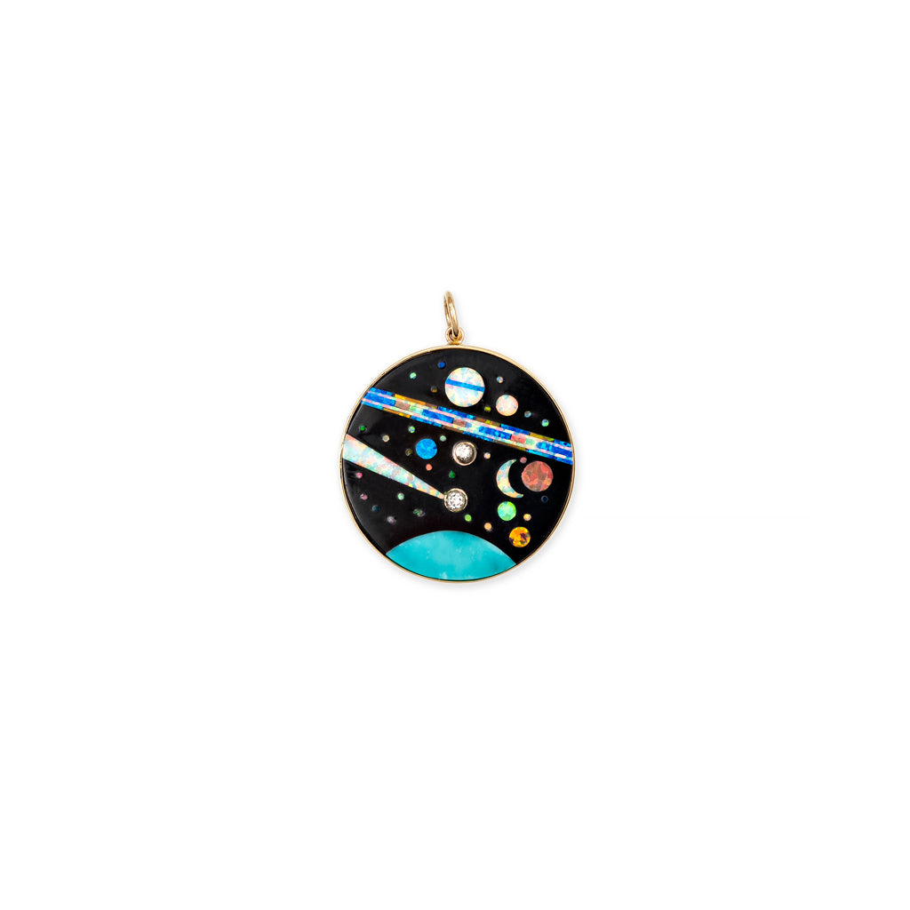 Small Round Diamond Galaxy Inlay Charm