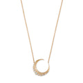 Small Opal Crescent Moon Necklace