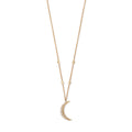 Small Graduated Diamond Sliver Crescent Moon Necklace