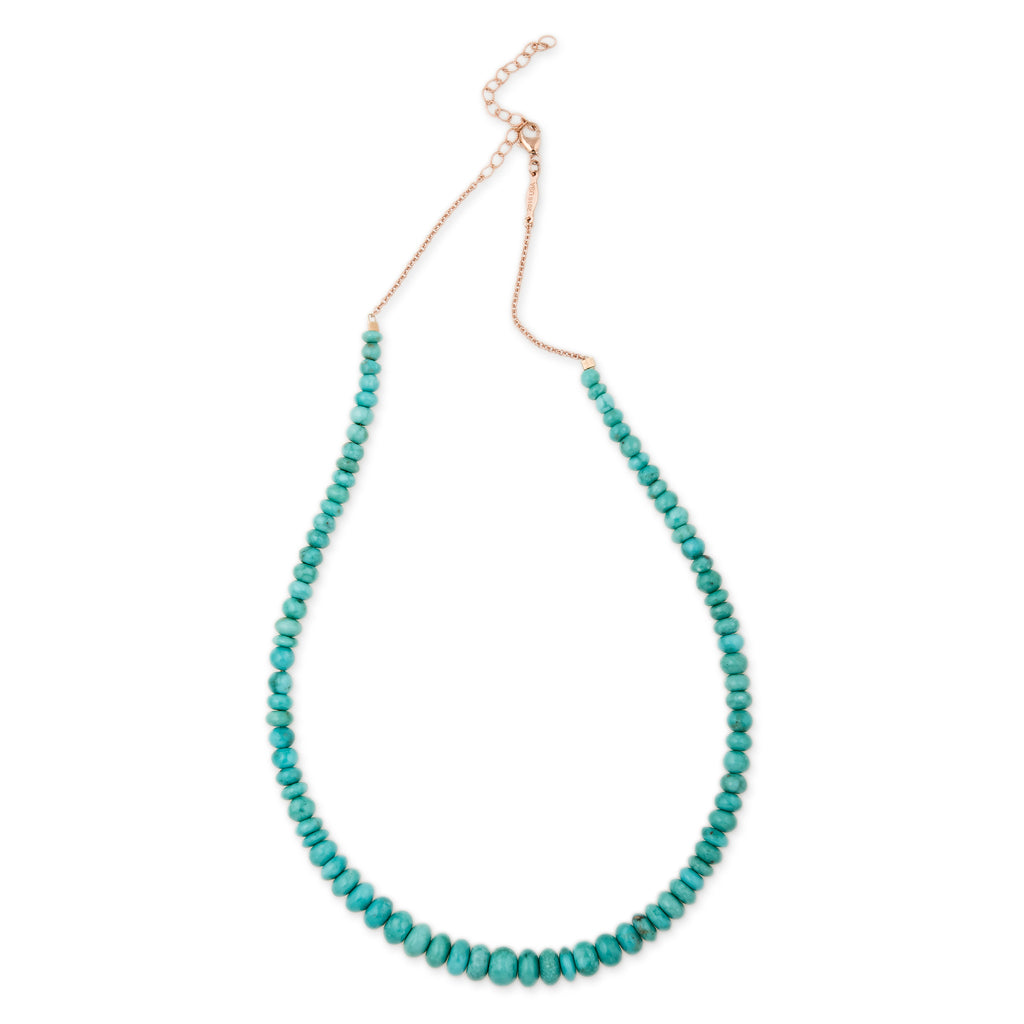 Small Graduated Turquoise Beaded Necklace