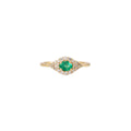Small Pave Emerald Center Eye Ring