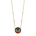 Small Diamond Orange Sunshine Inlay Necklace