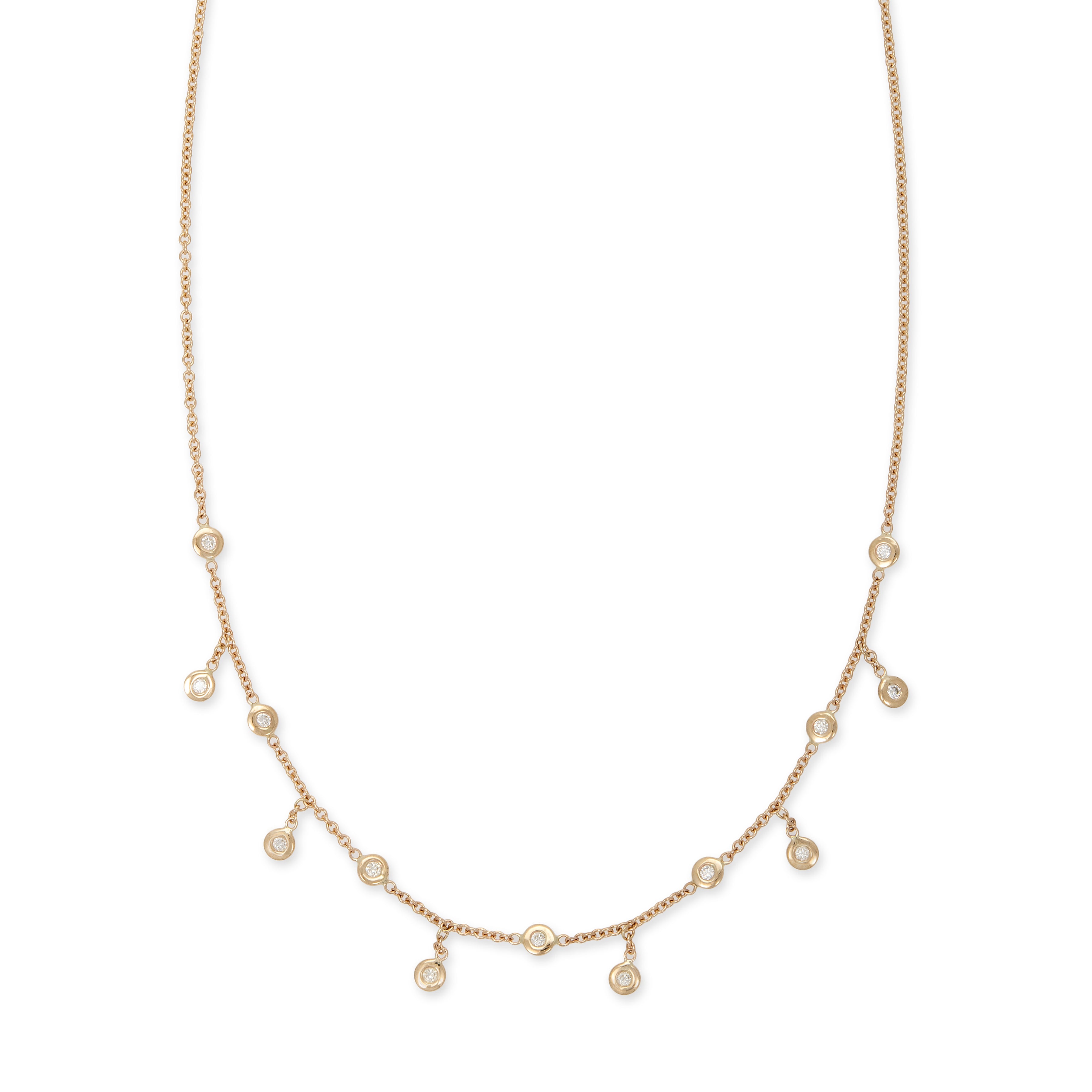 Spaced Out Diamond Half Shaker Necklace