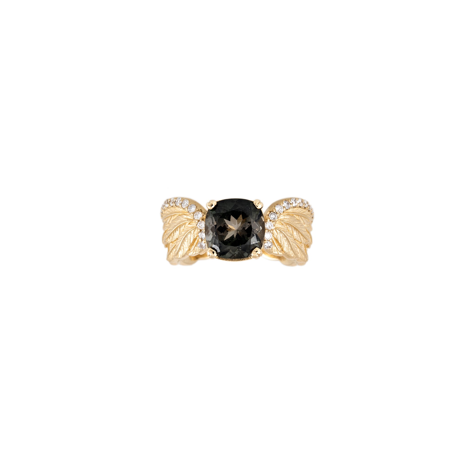 Spinel Center Pave Wings Ring