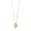 Pave Moonstone + White Opal Inlay Kite Necklace