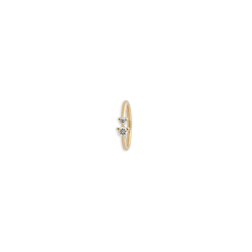 2 Graduated Diamond Mini Hoop