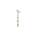 Pave Round + Marquise Diamond Drop Ear Cuff