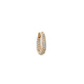 Three Row Pave Inside Out Oval Mini Hoop
