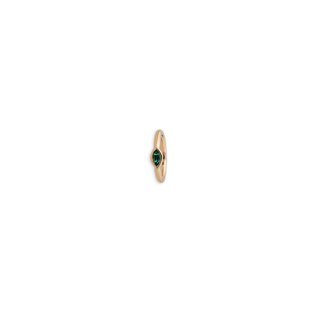Small Marquise Emerald Mini Hoop