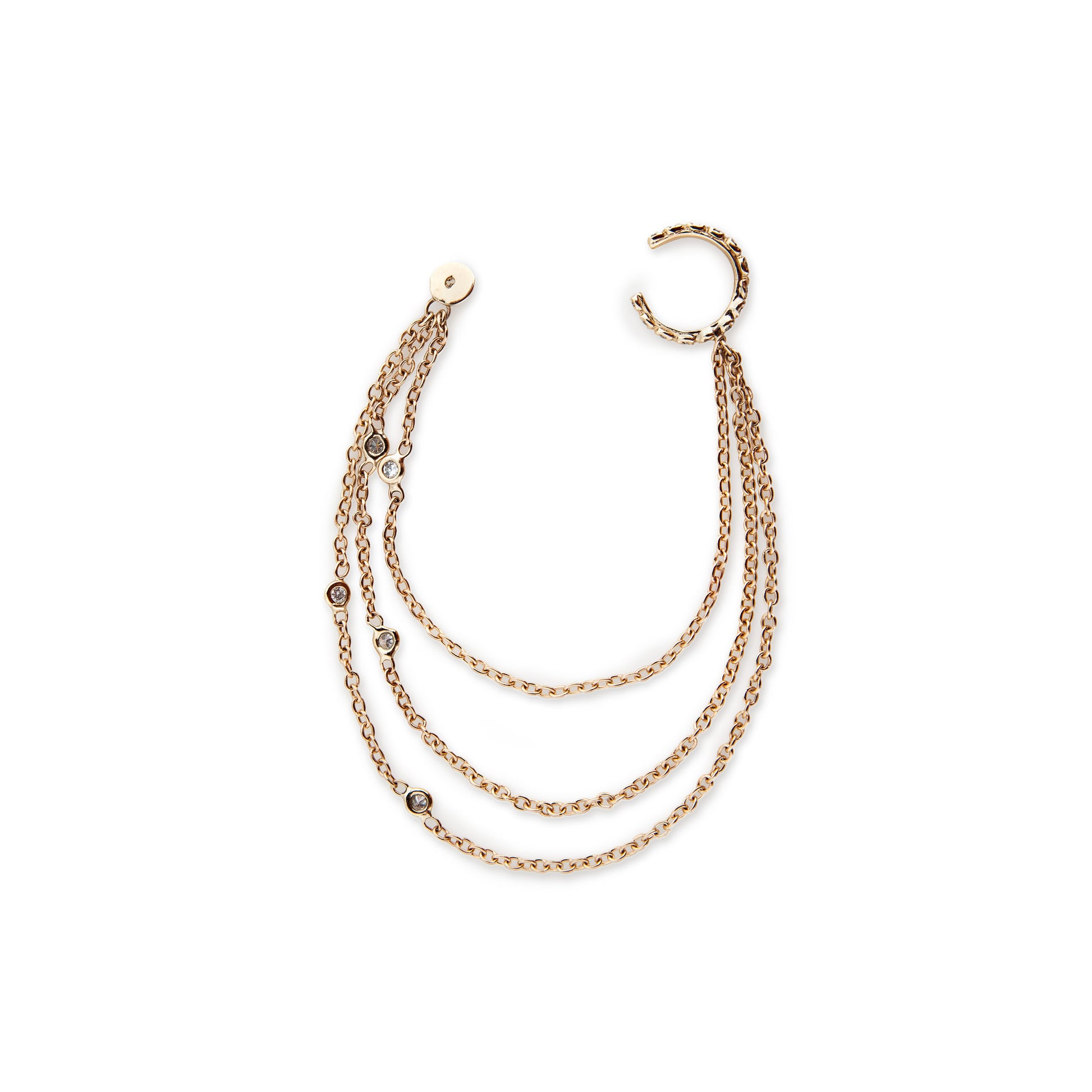TRIPLE CHAIN EAR CUFF