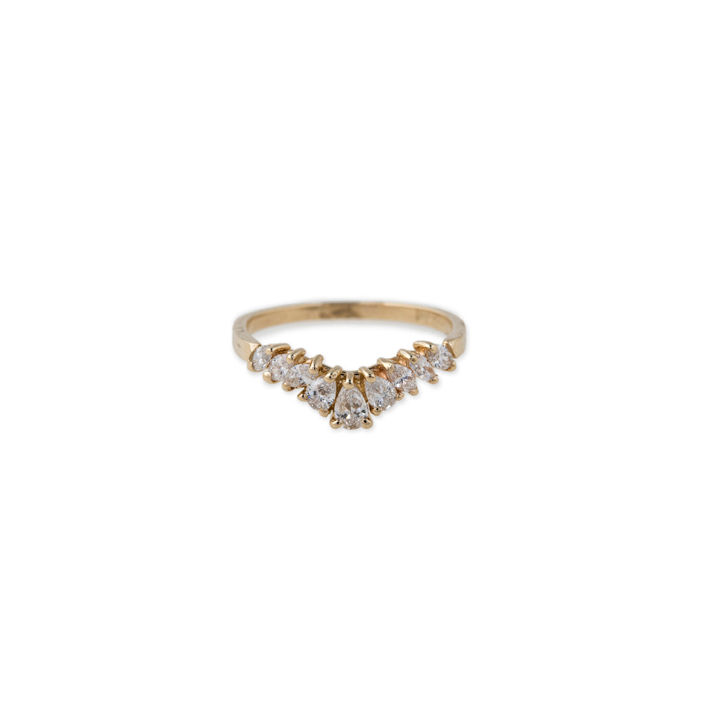 Marquise and Teardrop Diamond Curved Band