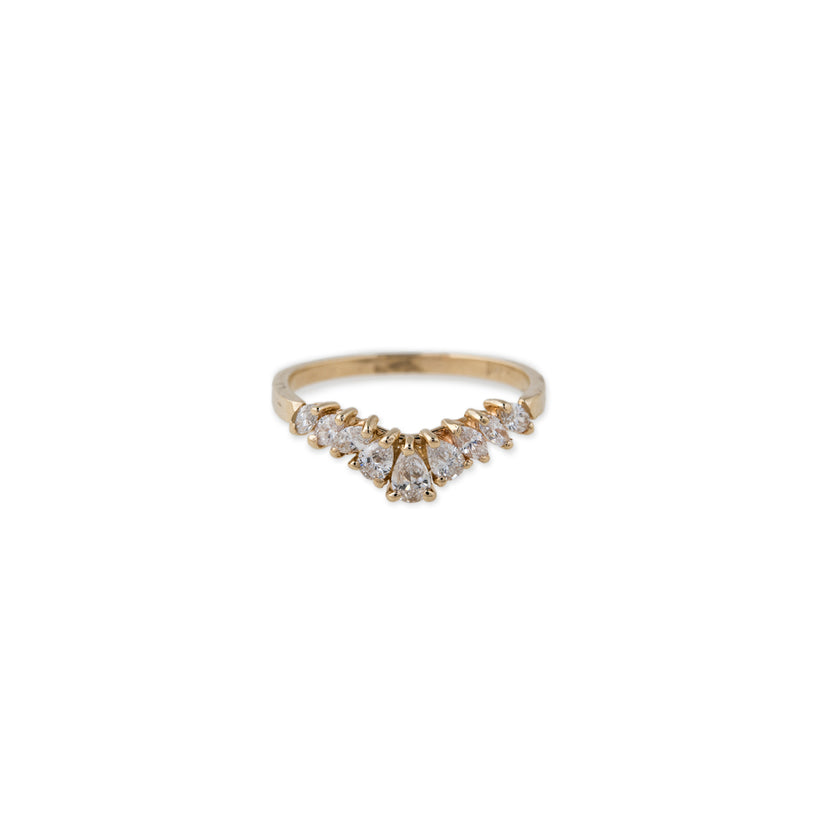 MARQUISE AND TEARDROP DIAMOND CURVED BAND