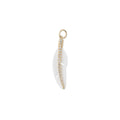Pave Bone Feather Charm
