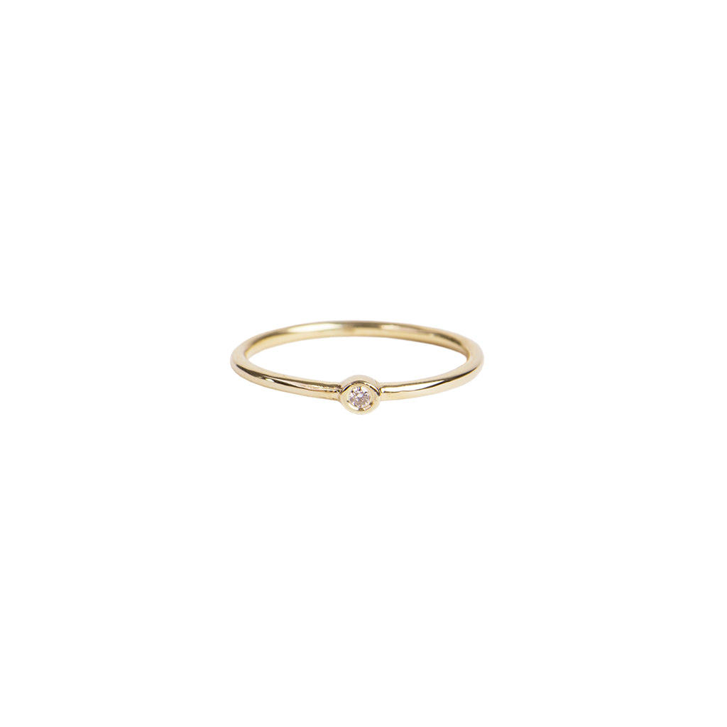 Round Diamond Bezel Waif Ring