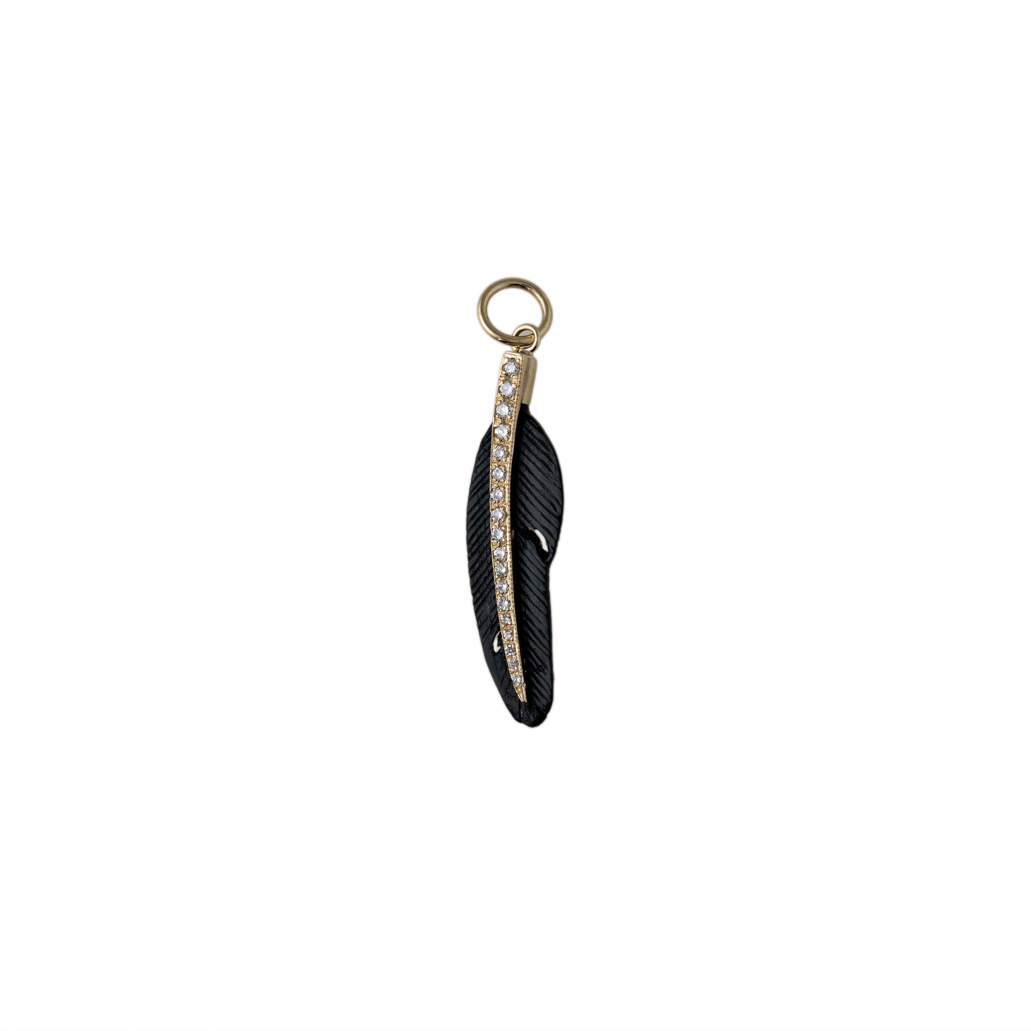 Pave Bone Feather Charm