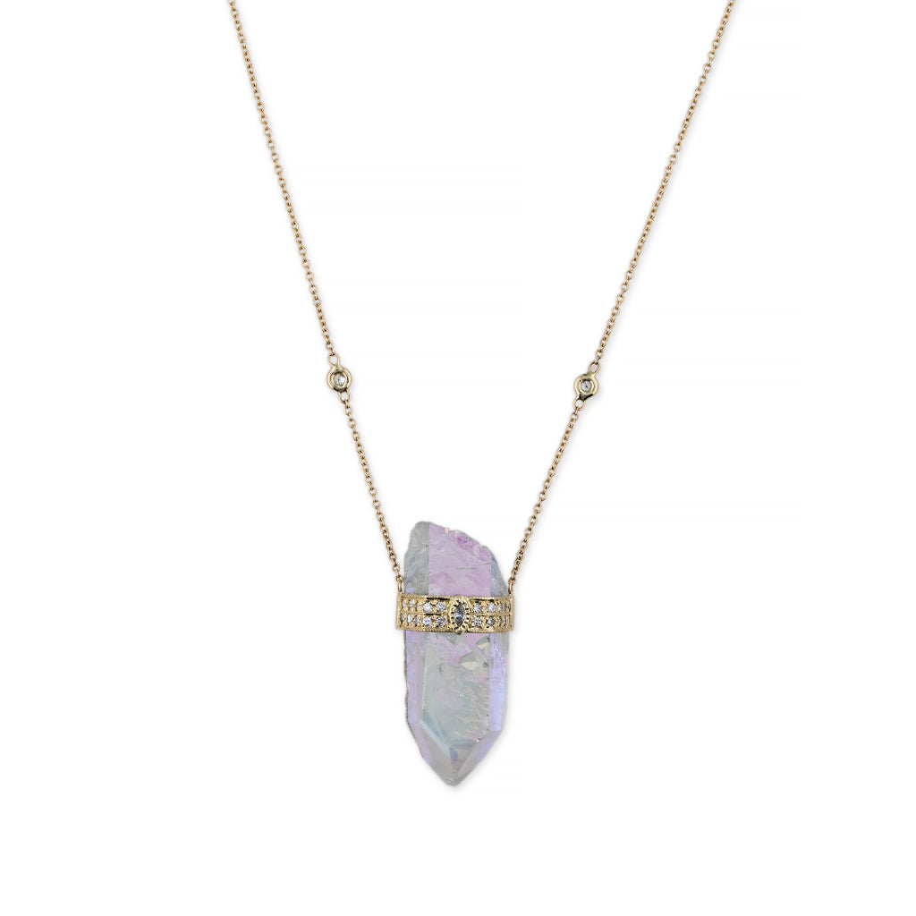 Aura Quartz Crystal Necklace