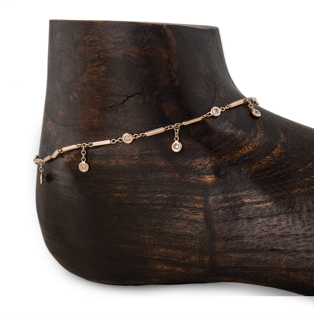 Smooth Bar Diamond Shaker Anklet