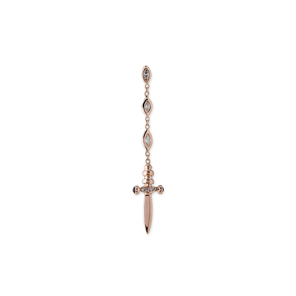 3 DIAMOND MARQUISE DAGGER EARRING