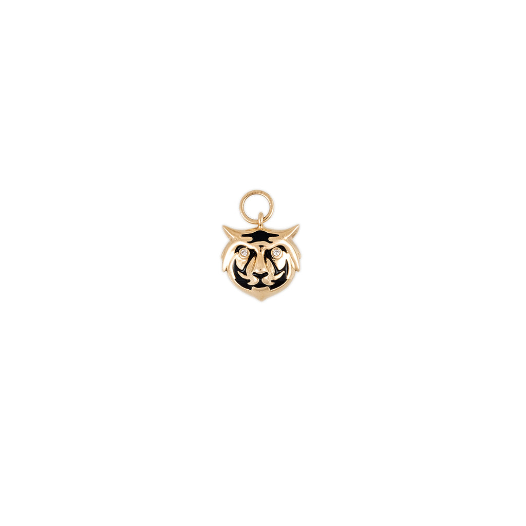TIGER HEAD 2 DIAMOND EYES CHARM