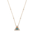 Pave Eye Triangle Inlay Necklace