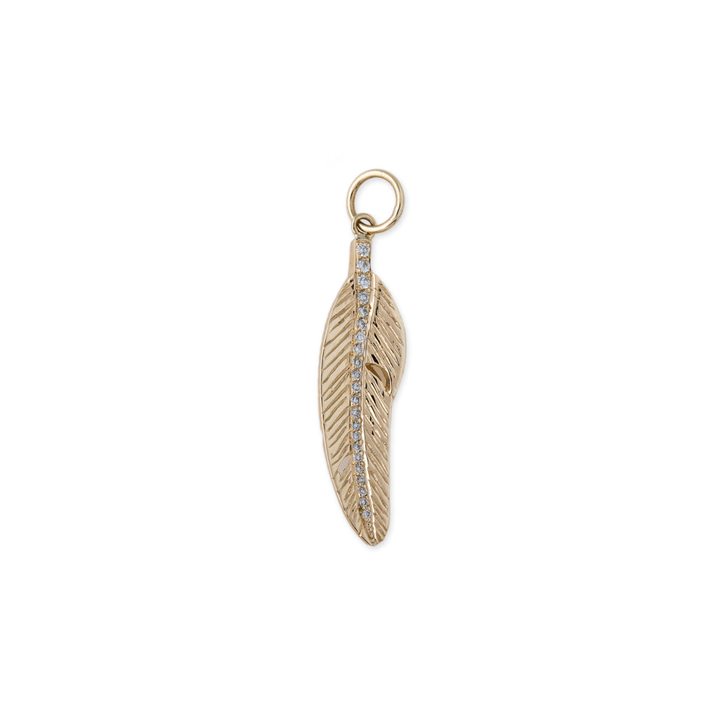 Gold Feather Charm