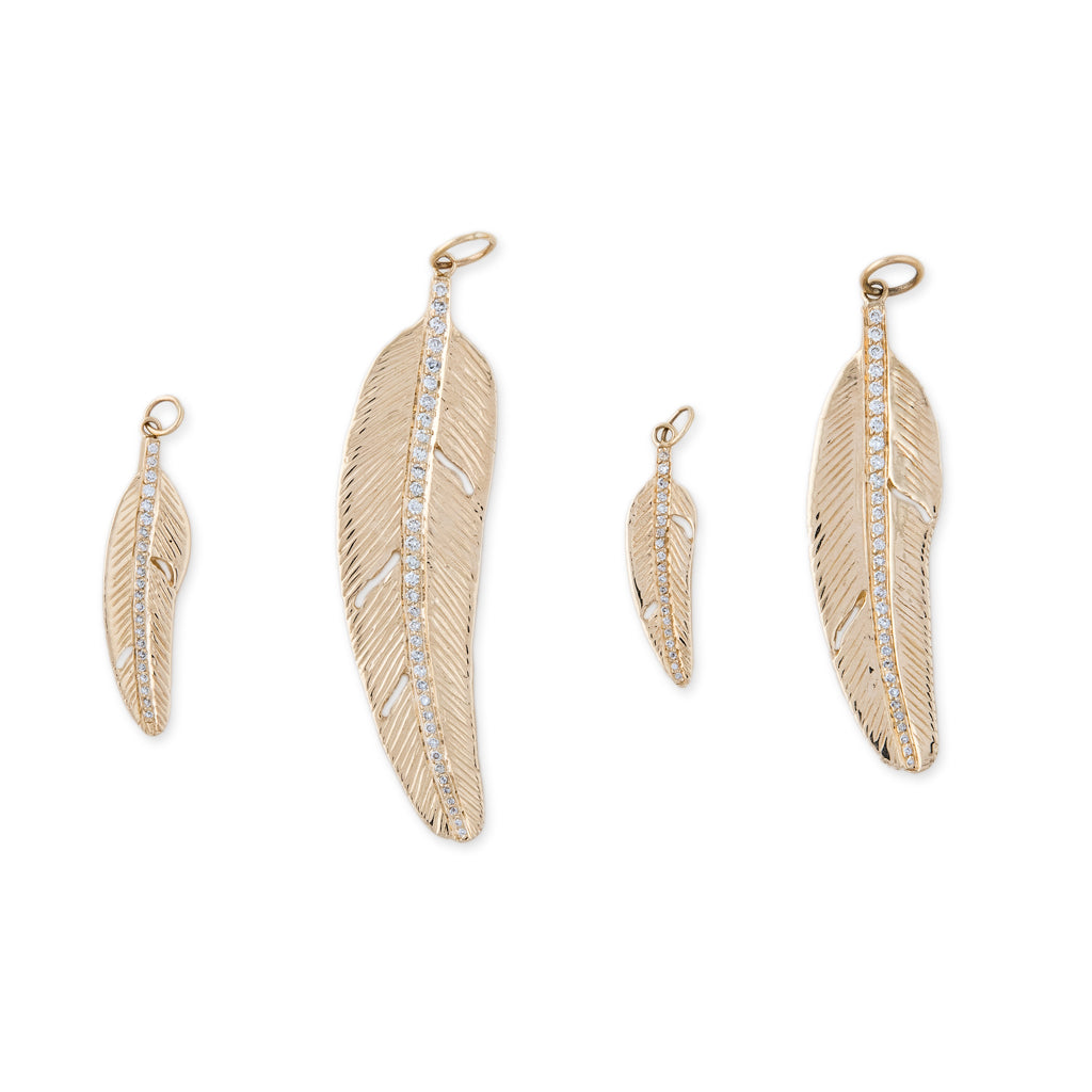 Gold Feather Charm