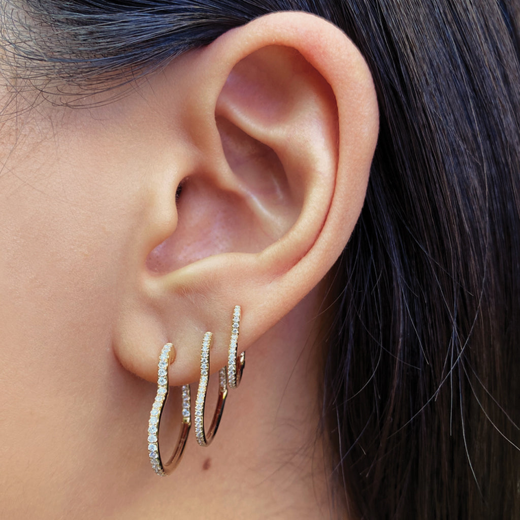 Diamond heart hoops Clearance