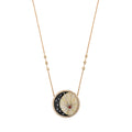 Pavé Round Onyx Star Crescent + Opal Rays Inlay Necklace