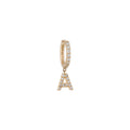 Pave Diamond Letter Mini Hoop